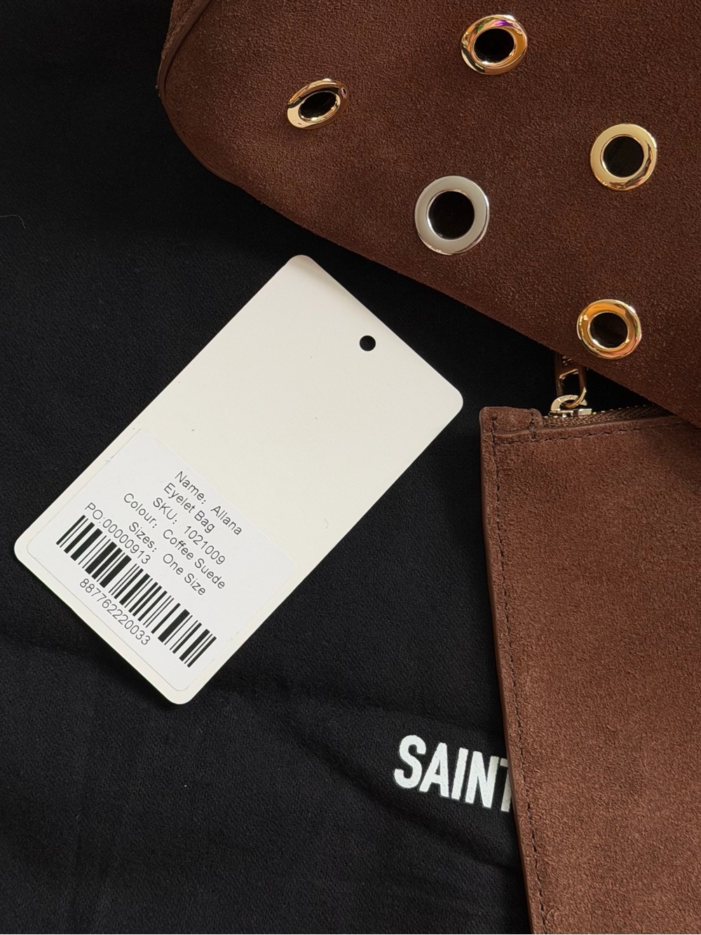 Saint + Sofia Brown Suede Allana Eyelet Bag with dust bag (wore just once) - Picture 3 of 8